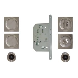 Kit pour porte à galandage - Poignées carrées finition inox