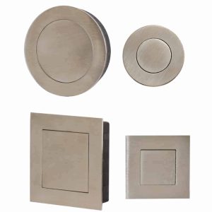 Poignées cuvettes à encastrer avec platine poussoir