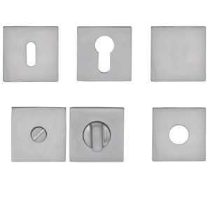 Rosaces carrées Chrome Perle