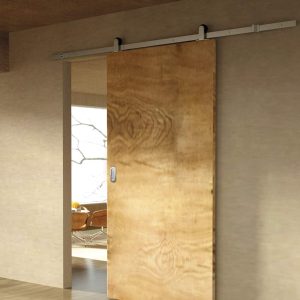 Kit coulissant sur fer plat Nickelé Mat