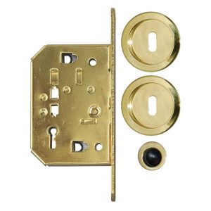 Kit pour porte à galandage - Poignées rondes Finition Laiton