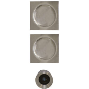 Kit pour porte à galandage - Poignées carrées finition inox
